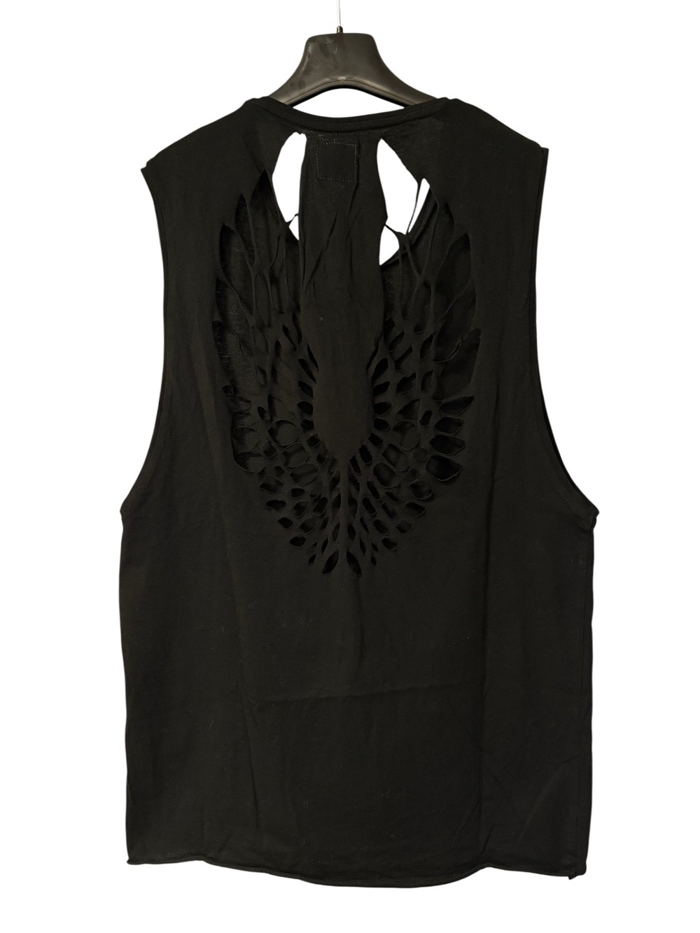 Zara Black Sleeveless Tank with Cutout Wing Back